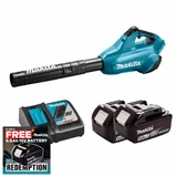 Makita DUB362Z LXT Twin 18V Brushless Blower with 2x 5.0Ah Batteries & Fast Charger