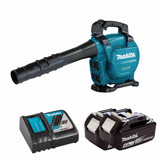 Makita DUB363 Twin 18V LXT Brushless Cordless Blower / Vacuum with 2x 5.0Ah Batteries & Fast Charger