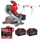 Milwaukee M18FMS254-802KIT 18V FUEL™ 254mm Mitre Saw and Mitre Saw Stand with 2x 8.0Ah Batteries & Fast Charger
