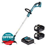 Makita DUR193Z 18V LXT Cordless Grass Line Trimmer with 2x 3.0Ah Batteries and Charger