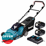 Makita DLM382Z 380mm Twin 18V LXT Cordless Lawn Mower with 2x 3.0Ah Batteries and Charger
