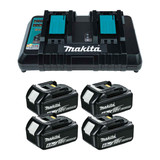 Makita DC18RD 18V LXT Twin Port Charger with 4x 6.0Ah Batteries
