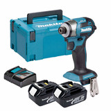 Makita DTD173Z 18V Brushless Impact Driver with 2x 3.0Ah Batteries, Charger & Makpac Carry Case