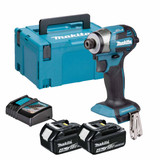 Makita DTD173Z 18V Brushless Impact Driver with 2x 4.0Ah Batteries, Charger & Makpac Carry Case