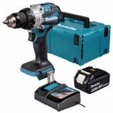 Makita DHP489Z 18V LXT Brushless Compact Combi Drill with 1x 4.0Ah Battery, Charger & Makpac Carry Case