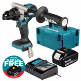 Makita DHP492Z 18V LXT Brushless Combi Drill with 1x 5.0Ah Battery, Charger & Makpac Carry Case