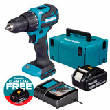Makita DHP490Z 18V LXT Brushless Combi Drill with 1x 4.0Ah Battery, Charger & Makpac Carry Case
