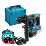 Makita DHR242Z 18V Brushless SDS+ Rotary Hammer Drill with 2x 4.0Ah Battery, Charger and Makpac Carry Case