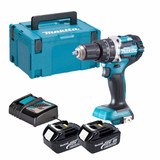 Makita DHP484Z 18V LXT Brushless Combi Drill with 2x 3.0Ah Batteries, Charger and Makpac Carry Case