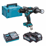 Makita HP001GZ 40V Max XGT Brushless Combi Drill with 2x 5.0Ah Batteries, Charger and Makpac Carry Case