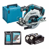 Makita DHS680Z LXT 18V Brushless 165mm Circular Saw with 2x 5.0Ah Batteries, Charger and Makpac Carry Case