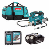 Makita DGP180Z LXT 18V Grease Gun with 2x 5.0Ah Batteries, Charger and Heavy Duty Tool Bag