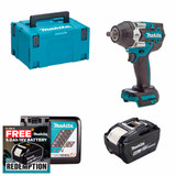 Makita DTW700Z 18V Brushless 1/2" Impact Wrench with 1x 9.0Ah Battery, Charger and Makpac Carry Case