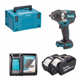 Makita DTW700Z 18V Brushless 1/2" Impact Wrench with 2x 9.0Ah Batteries, Charger and Makpac Carry Case
