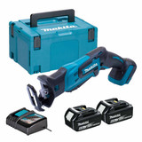 Makita DJR185Z 18V Cordless Mini Reciprocating Saw with 2x 6.0Ah Batteries, Charger and Makpac Carry Case