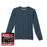 Milwaukee 4932492993 Long Sleeve T-Shirt, Blue (Size S)