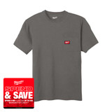 Milwaukee 4932493009 Short Sleeve Work T-Shirt, Grey (Size M)