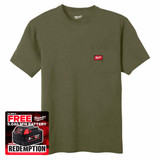 Milwaukee 4932493018 Short Sleeve Work T-Shirt, Green (Size S)