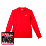 Milwaukee 4932493085 Warm Weather Long Sleeve T-Shirt, Red (Size L)