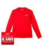 Milwaukee 4932493086 Warm Weather Long Sleeve T-Shirt, Red (Size XL)