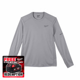 Milwaukee 4933478192 WORKSKIN™ Light Weight Performance Long Sleeve Shirt, Grey (Size XXL)