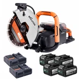 Evolution R260DCT-Li Twin 18V Cordless Brushless 260mm Disc Cutter with 4x 5.0Ah Batteries & Single Port Fast Charger
