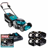 Makita DLM530PT4 534mm Twin 18V LXT Brushless Lawn Mower with 4x 5.0Ah Batteries & Twin Fast Charger