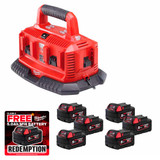 Milwaukee M1418 C6 M14-M18 240V Multibay Charger with 6x 5.0Ah Batteries