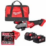 Milwaukee M18FSAGF125XPDB 18V Fuel 125mm Braking Angle Grinder Paddle Switch with 2x 5.0Ah Batteries, Charger and Tool Bag