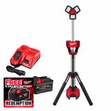 Milwaukee M18HOSALC-602 High Output Stand Area Light with 2x 6.0Ah FORGE Batteries and Charger
