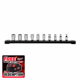 Milwaukee 4932501800 1/4" Drive Chrome Socket Set with Storage Rail (10 Pieces)