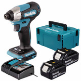 Makita DTD157Z LXT 18V Brushless Impact Driver with 2x 4.0Ah Batteries, Charger & Makpac Carry Case