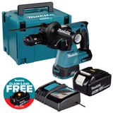Makita DHR243Z 18V LXT 24mm Brushless SDS+ Rotary Hammer with 1x 5.0Ah Battery, Charger and Makpac Carry Case