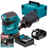 Makita DBO180Z 18V LXT 125mm Random Orbit Sander with 1x 3.0Ah Battery, Charger and Makpac Carry Case