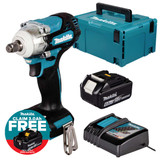 Makita DTW300Z LXT 18V Brushless 1/2" Impact Wrench with 1x 6.0Ah Battery, Charger and Makpac Carry Case