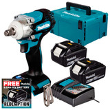 Makita DTW300Z LXT 18V Brushless 1/2" Impact Wrench with 2x 6.0Ah Batteries, Charger and Makpac Carry Case