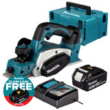 Makita DKP180Z LXT 18V Cordless 82mm Planer with 1x 4.0Ah Battery, Charger and Makpac Carry Case