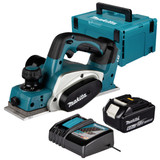 Makita DKP180Z LXT 18V Cordless 82mm Planer with 1x 6.0Ah Battery, Charger and Makpac Carry Case