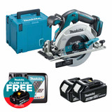 Makita DHS680Z LXT 18V Brushless 165mm Circular Saw with 2x 4.0Ah Batteries, Charger and Makpac Carry Case