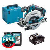Makita DHS680Z LXT 18V Brushless 165mm Circular Saw with 1x 5.0Ah Battery, Charger and Makpac Carry Case