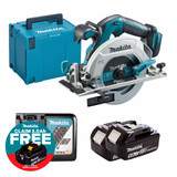 Makita DHS680Z LXT 18V Brushless 165mm Circular Saw with 2x 5.0Ah Batteries, Charger and Makpac Carry Case