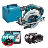 Makita DHS680Z LXT 18V Brushless 165mm Circular Saw with 2x 5.0Ah Batteries, Charger and Makpac Carry Case