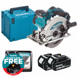 Makita DSS610Z LXT 18V Cordless 165mm Circular Saw with 2x 6.0Ah Batteries, Charger and Makpac Carry Case