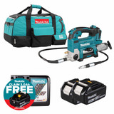 Makita DGP180Z LXT 18V Grease Gun with 2x 3.0Ah Batteries, Charger and Heavy Duty Tool Bag