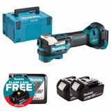 Makita DTM52Z LXT 18V Brushless Multi-Tool with 2x 5.0Ah Batteries, Charger and Makpac Carry Case