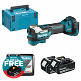 Makita DTM52Z LXT 18V Brushless Multi-Tool with 2x 6.0Ah Batteries, Charger and Makpac Carry Case
