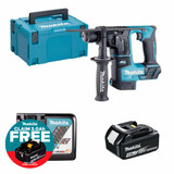 Makita DHR171Z 18V LXT Brushless 17mm SDS+ Rotary Hammer with 1x 4.0Ah Battery, Charger and Makpac Carry Case