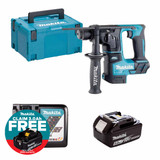 Makita DHR171Z 18V LXT Brushless 17mm SDS+ Rotary Hammer with 1x 5.0Ah Battery, Charger and Makpac Carry Case
