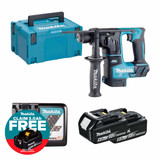Makita DHR171Z 18V LXT Brushless 17mm SDS+ Rotary Hammer with 2x 6.0Ah Batteries, Charger and Makpac Carry Case
