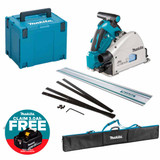 Makita DSP600ZJ Twin 18V LXT 165mm Cordless Plunge Saw with 1m Guide Rail, Accessories and Makpac Carry Case (Body Only)